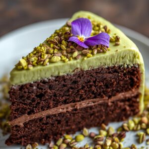Dubai Chocolate Cake Slice
